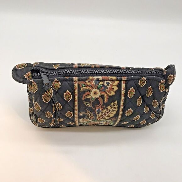 Maggi B Plastic Lined Quilted Cosmetic Bag Zip Top Multicolored  Makeup Pouch - Picture 4 of 10